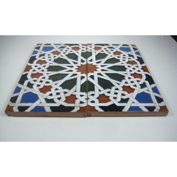 2 Spanish Ceramic Tiles Mensaque Rodriguez Y Cia Sevilla 11 X 11 in Decorative M - Picture 11 of 14